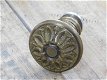 Smalle deurknop met een lange plaat messing antiek, Half - 3 - Thumbnail
