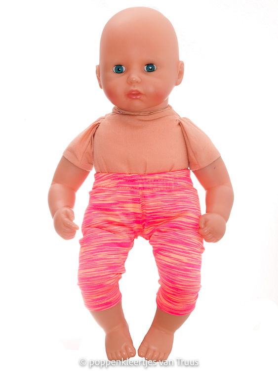 Annabel 36 cm Setje roze/geel/streep/bloem - Afbeelding 3