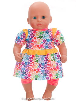 Annabel 36 cm Setje hartjes/multi/geel