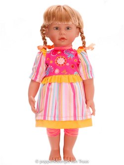 Zapf pop Emma 50 cm Setje roze/geel/streep/bloem