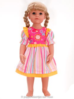 Götz pop Hannah 50 cm Setje roze/geel/streep/bloem