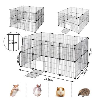 Nieuw Hok Kooi Ren in doos Bestaat uit 28 panelen en 2 trappen. In meerdere optie`s op te bouwen. - 1