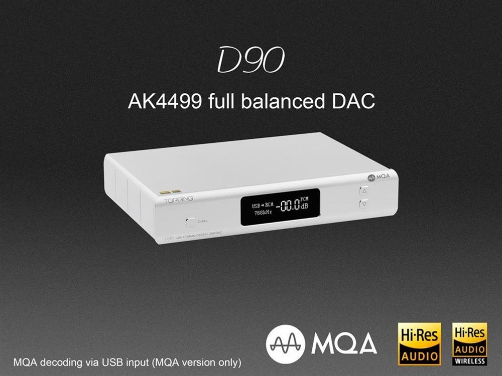 TOPPING D90 MQA Balanced DAC AK4499 XMOS XU216 I2S 32bit 768 - nr. 1
