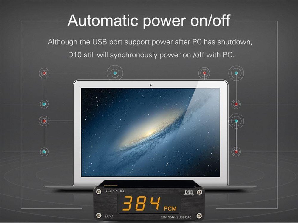 TOPPING D10 USB DAC 32bit/384kHz DSD 256 XMOS U208 - Afbeelding 8