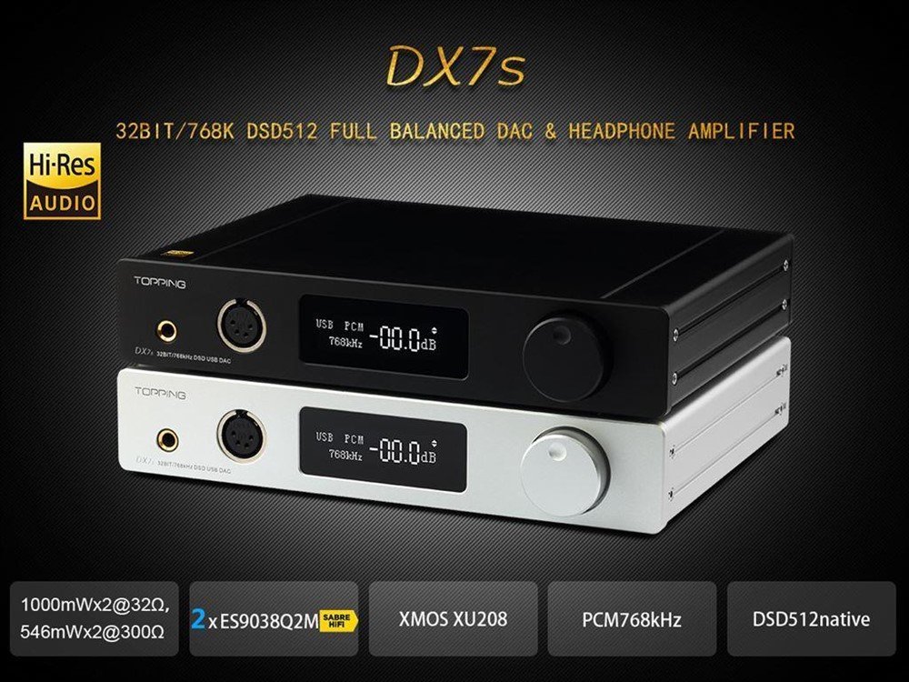 TOPPING DX7S 2x ES9038K2M DAC / PreampDSD 32bit / 384kHz - nr. 1