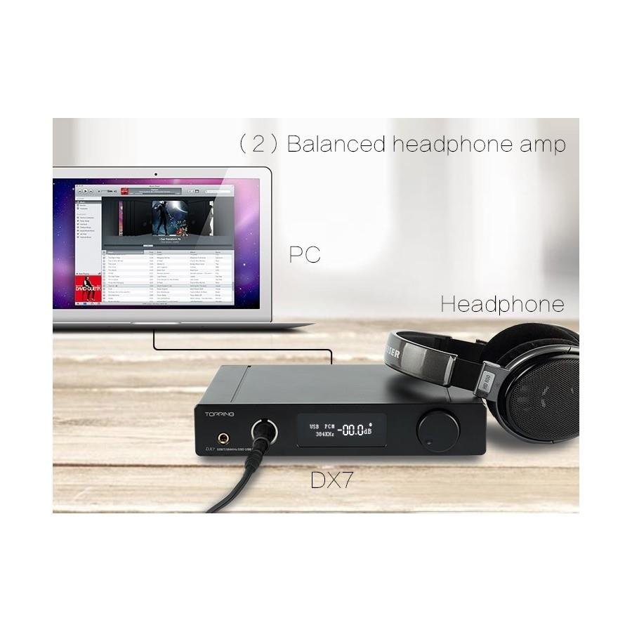 TOPPING DX7S 2x ES9038K2M DAC / PreampDSD 32bit / 384kHz - Afbeelding 8