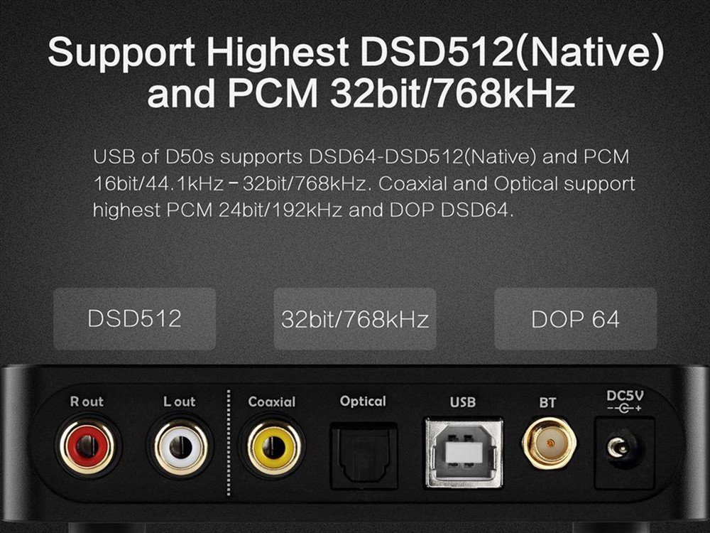 TOPPING D50S DAC 2x ES9038Q2M XMOS U208 Bluetooth 5.0 LDAC - Afbeelding 3