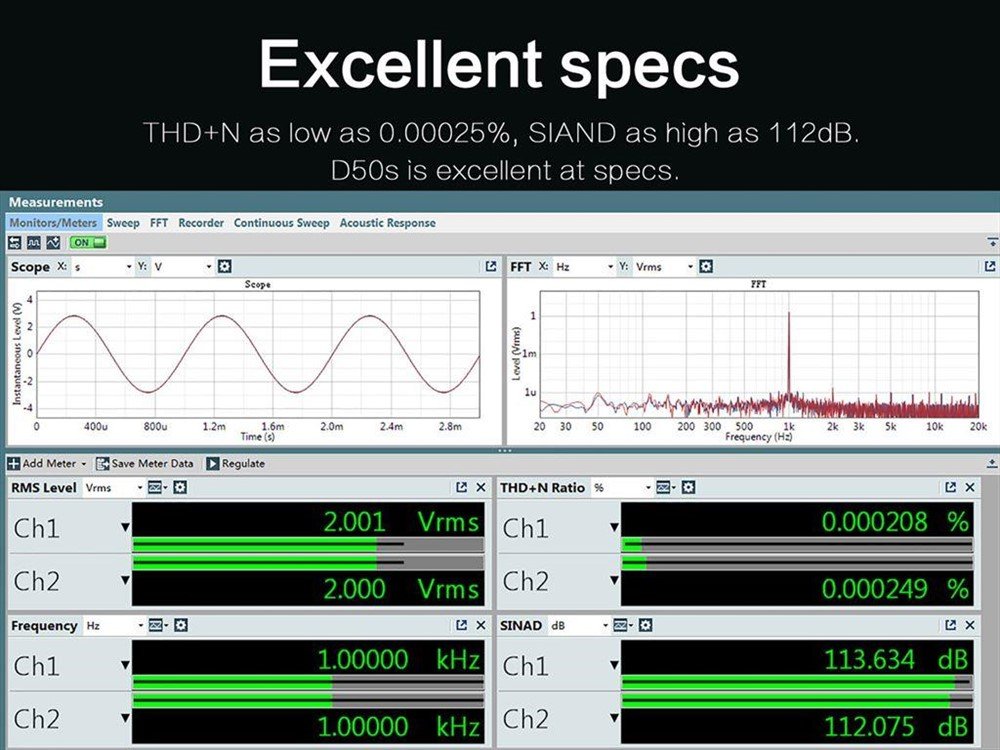 TOPPING D50S DAC 2x ES9038Q2M XMOS U208 Bluetooth 5.0 LDAC - Afbeelding 6