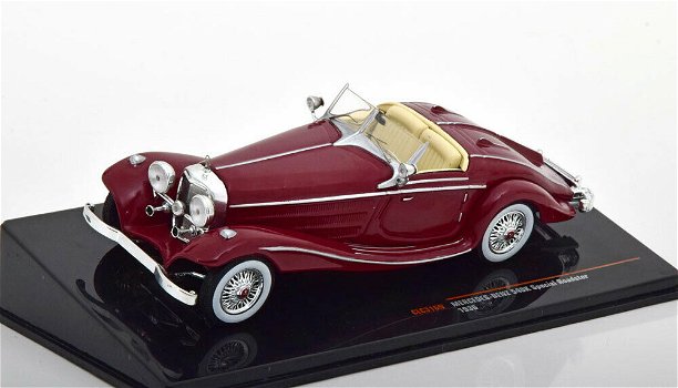 1:43 Ixo CLC316 Mercedes 540K Special Roadster W29 1936 donkerrood - 0