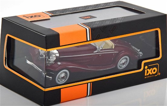 1:43 Ixo CLC316 Mercedes 540K Special Roadster W29 1936 donkerrood - 2