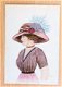A379 H. ABAHOUNI ca. 1920 Tekening Dame met hoed en veer - 0 - Thumbnail