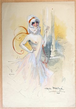 Jack Abeillé 1916 Rokende dame La Fumeuse - 1