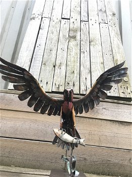 Een metalen kunstwerk-adelaar-vis vangt IRON EAGLE - 7