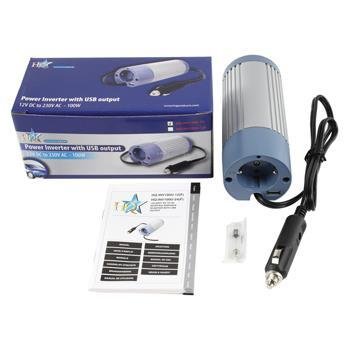 Omvormer 12 - 230 V 100 W met USB, HQ-inv100 - 0