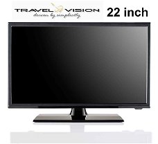 Kleine travel-vision led tv 22 inch, met satelliet,digitenne en kabel ontvanger