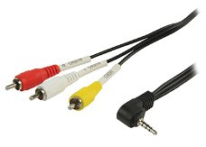 Tiviar Mini AV kabel, Jack 3,5 mm -> 3x RCA 2.00 mtr.