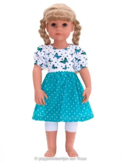 Götz pop Hannah 50 cm Setje vlinders/wit/blauw/groen/stipjes