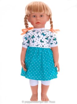 Zapf pop Emma 50 cm Setje vlinders /wit/blauw/groen/stipjes