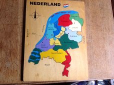NEDERLAND- houten puzzel - EDUCATIEF helpend bij topografie
