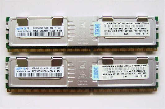 1GB 2GB 4GB 8GB PC2-5300F REG ECC FBDIMM Geheugen FB-DIMM - 5