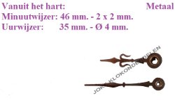 = Wijzers Franse pendule =45232