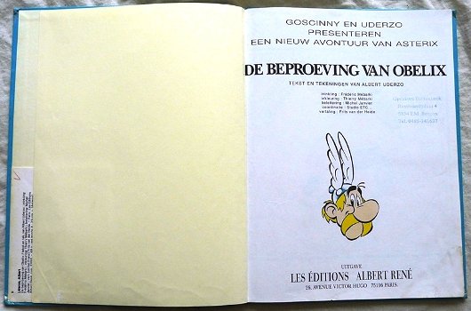 Strip Boek, ASTERIX en OBELIX, De Beproeving Van Obelix, Nr.30, Les Editions Albert Rene, 1996. - 2