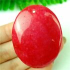 49x38x8mm Beautiful Rose Malay Jade ovale kettinghanger met zilverkleurig klemmetje