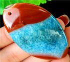 51x30x6mm Orange And Blue Druzy Geode Agate Marquise kettinghanger - nr. 1