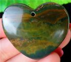 39x35x6mm Natural Old Ocean Jasper Reiki Stone Love hart kettinghanger - nr. 1