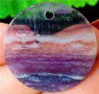 25x2mm Natural Colorful Fluorite Slice ronde kettinghanger - nr. 1