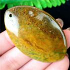 51x32x7mm Natural Old Ocean Jasper Reiki Stone Marquise kettinghanger - nr. 1