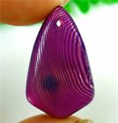 32x20x6mm Unique Purple Stripes Onyx Agate Shield kettinghanger - nr. 1