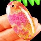 41x21x6mm Peach Natural Nipomo Coral Fossil ovale kettinghanger - nr. 1