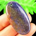 40x20x5mm Purple Natural Nipomo Coral Fossil ovale kettinghanger - nr. 1