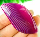 51x24x7mm Unique Rose Stripes Onyx Agate Leaf Shape kettinghanger - nr. 1