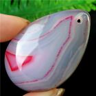 49x32x6mm Beautiful Rose Stripes Onyx Agate druppelvormige kettinghanger - nr. 1