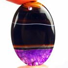 43x30x6mm Purple Black Druzy Geode Agate ovale kettinghanger - nr. 1