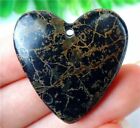 32x31x6mm Unique Natural Plum Blossom Jasper Love hart kettinghanger - nr. 1