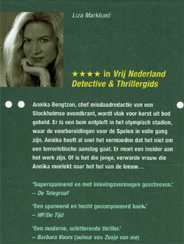 GERESERVEERD Liza Marklund = Springstof - hardcover optie 2 - 1