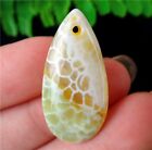 30X15X6mm Yellow And White Dragon Veins agaat druppelvormige kettinghanger, - nr. 1