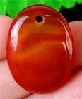 25x18x5mm Brown&Red Stripes Onyx Agate ovale kettinghanger