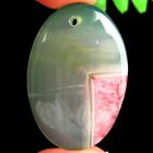 43x29x7mm Red Green Onyx Druzy Geode Agate ovale kettinghanger