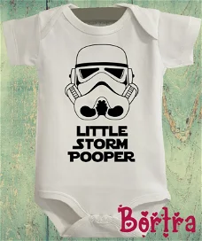 Babyromper met korte mouw -  Little Storm Pooper