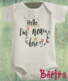 Babyromper met korte mouw -  Hello I'm New Here