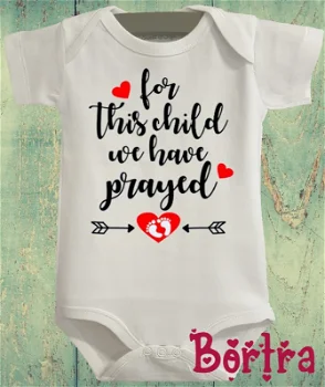 Babyromper met korte mouw - For This Child we Have Prayed - 0