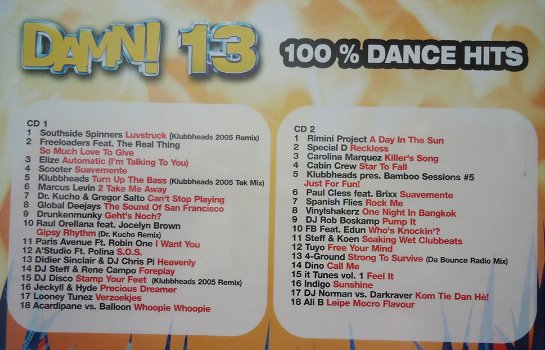De originele dubbel-CD DAMN! 13 100% Dancehits van Digidance - 1