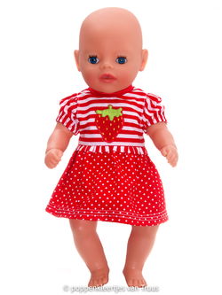 Baby Born Soft 36 cm Setje rood/wit/streep/aardbei