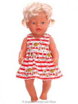 Baby Born 43 cm Setje rood/wit/bloem/streep
