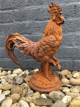 Hanen sculptuur, gemaakt van zwaar gietijzer-haan - 1