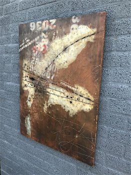 Metalen schilderij, bijzonder kunstwerk, industriele look - 2